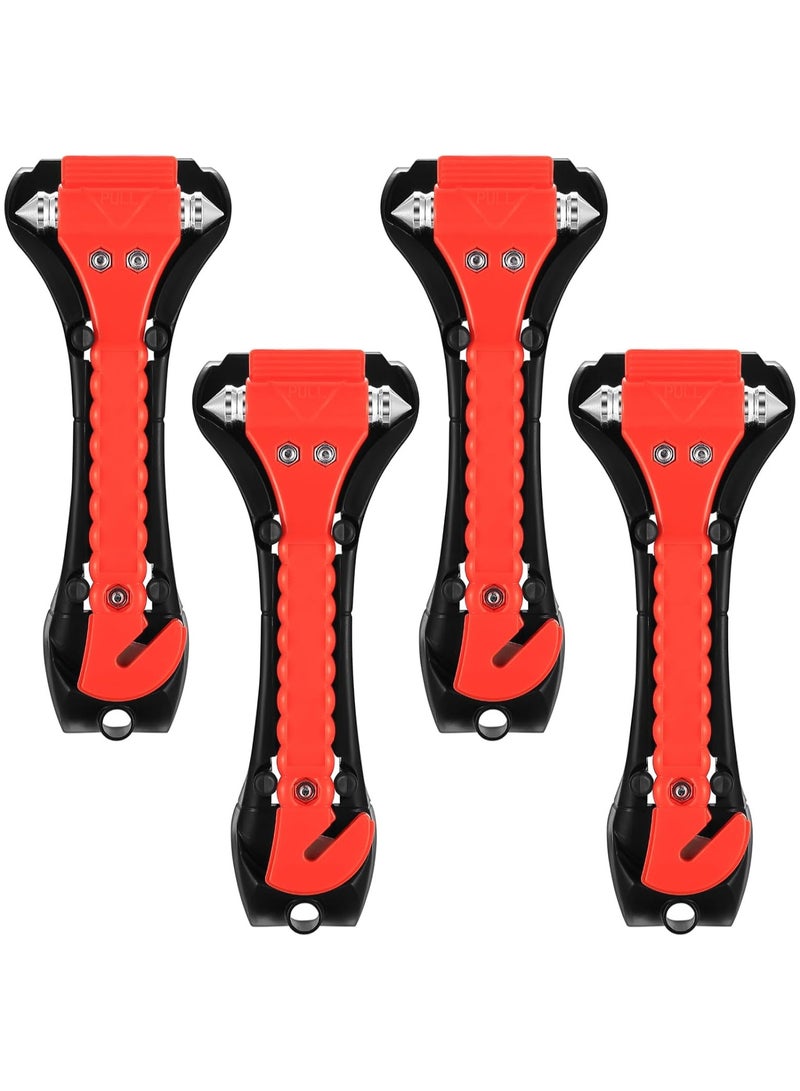 4 Pcs Car Safety Hammer, 2-in-1 Car Emergency Escape Tool Kit, Emergency Car Hammer and Seatbelt Cutter, Car Window Breaker Cutter Hammer, Glass Breaker Life-Saving Hammer with Seat Belt Cutter Tool - Image 1