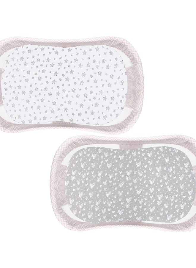 Biloban Bassinet Sheets Compatible with Halo Bassinest Swivel, Flex, Glide, Premiere & Luxe Series Sleeper, 2 Pack, 100% Jersey Knit Cotton Sheets, Breathable and Heavenly Soft, Grey and White Print for Baby - Image 3