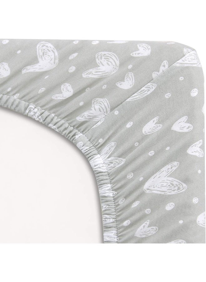 Biloban Bassinet Sheets Compatible with Halo Bassinest Swivel, Flex, Glide, Premiere & Luxe Series Sleeper, 2 Pack, 100% Jersey Knit Cotton Sheets, Breathable and Heavenly Soft, Grey and White Print for Baby - Image 5
