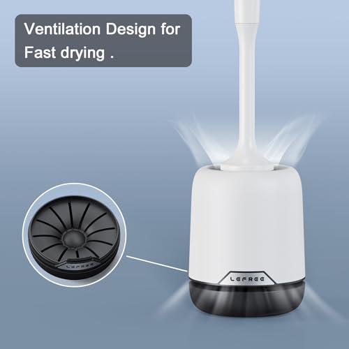 Lefree Silicone Toilet Brush and Holder Set with Ventilated Holder, Floor Standing & Wall Mounted Toilet Scrubber - Image 4