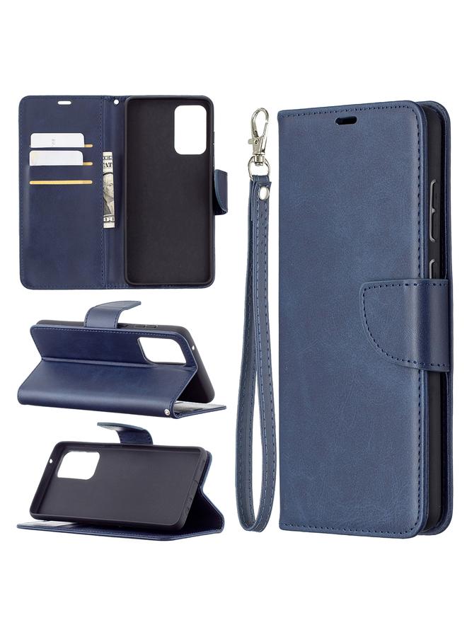 اس-توب جراب لهاتف Samsung Galaxy A72 5G / 4G بتصميم كلاسيكي من جلد الحمل بلون نقي مع حامل وفتحات للبطاقات ومحفظة وحبل تثبيت - Image 1