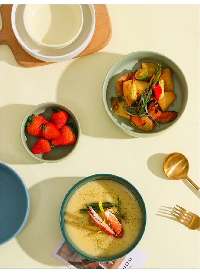 Matte Ceramic Rice Bowl Household Black Porcelain Bowl Restaurant Soup Bowl Nordic Style Tableware Creative Breakfast Bowl-Specifications:11*11*4.5CM-Capacity:601-700ml - Image 5