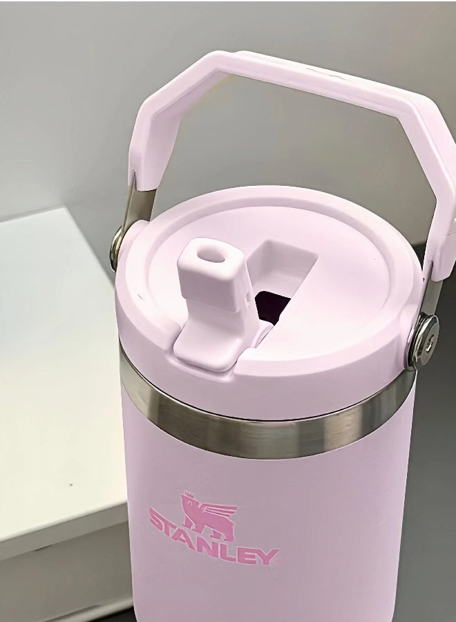 Stanley lce Flow 30oz Quencher H2.0 Fast Flowstate Stainless Steel Tumbler - Vacuum Insulated Water Bottle for Home, Office or Car and Travel,Reusable Cup with Straw Leak Resistant Flip Cold for 9 Hours or Iced for 40 Hours,Filling water or Iced Tea or Coffee, Smoothie and More,BPA-Free,Cream (Lilac) - Image 4