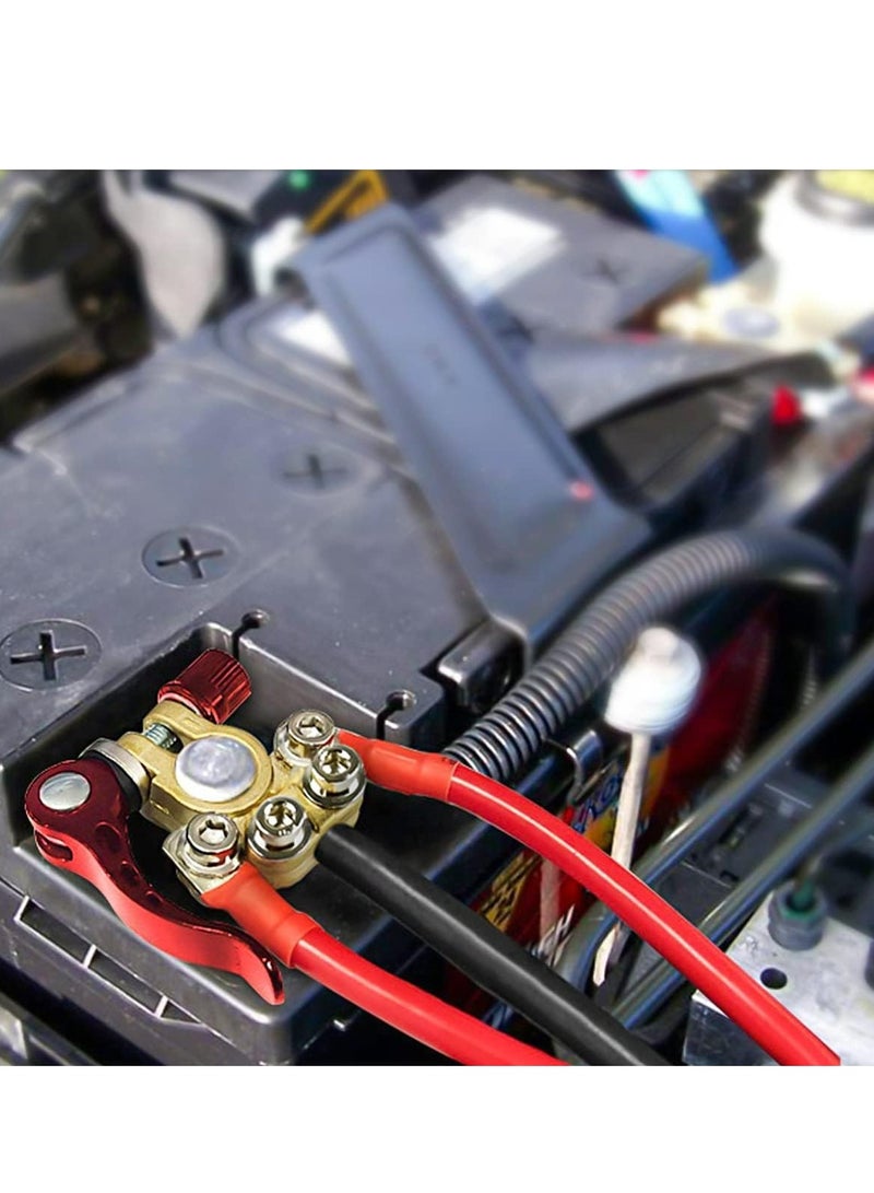 Loquat 2PCS Battery Terminal Connectors, 4 Way Positive Negative Car Battery Terminals Connector for SAE/JIS Type A Posts - Image 5