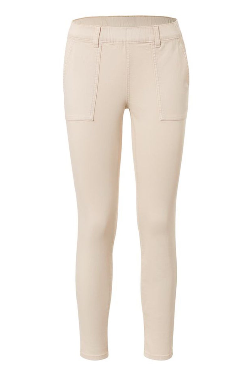 Tchibo Women Slime Fit Plain Denim Jeans, Off White - Image 3