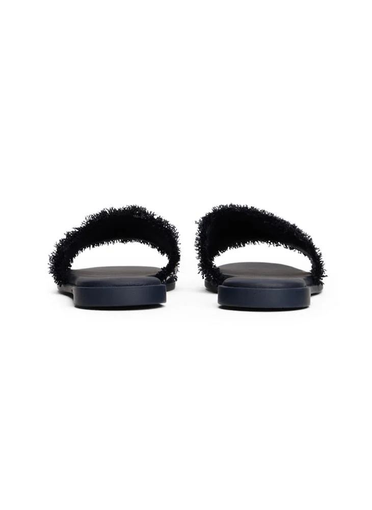 TOMMY HILFIGER Fringe Canvas Flat Sandals