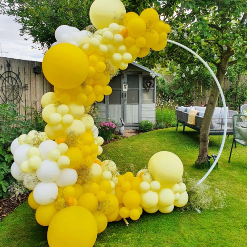 Awenztech 120pcs Yellow Balloon Arch Kit, 18 12 10 5 inch Yellow Latex Balloons Different Sizes Balloon Garland for Baby Shower Sunflower Bee Wedding Birthday Party Decorations - Image 5