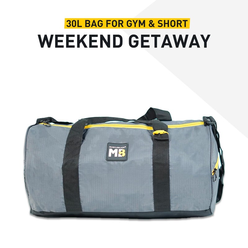 MUSCLEBLAZE Gym Duffle Bag (Grey, 30L) | for Women and Men | Sports Bag - Image 4