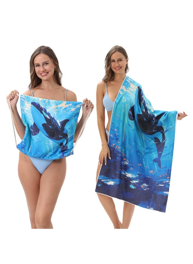 general Beach Towel, Super Absorbent, Quick Dry, Sand Free, Compact & Lightweight, 100% Recycled Materials, Includes bag - Large (140x70cm)