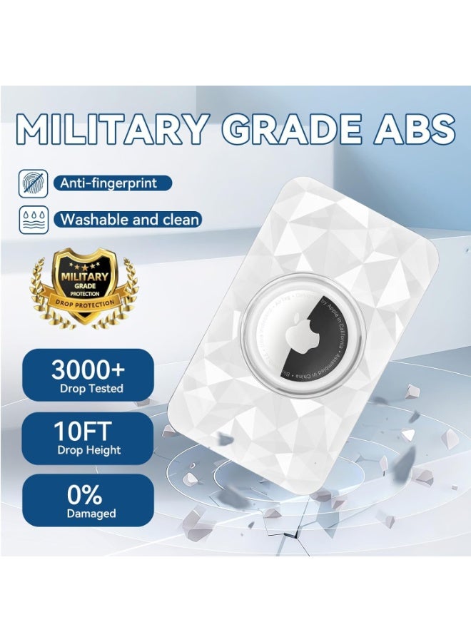 SYOSI Ultra Thin Air-Tag Wallet Holder, Slim Card Case Compatible with Apple AirTag for Men & Women, Lightweight ID & Credit Card Holder for Passport, Purse, Handbag (2-Pack, Transparent Black and White) - Image 2