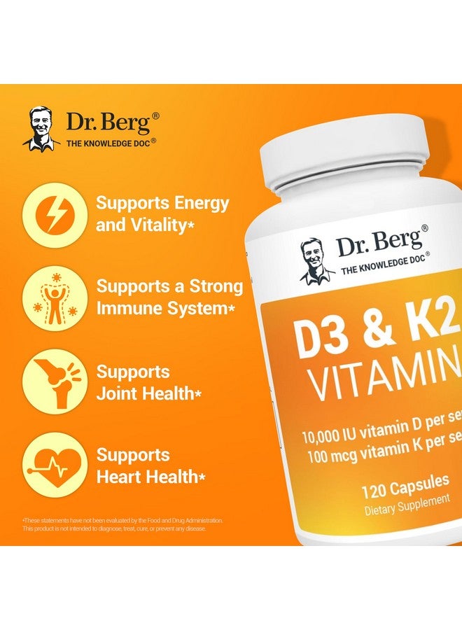 Dr. Berg Nutritionals Dr. Berg Vitamin D3 K2 w/MCT Powder - Includes 10,000 IU of Vitamin D3, 100 mcg MK7 Vitamin K2, Purified Bile Salts, Zinc & Magnesium for Ultimate Absorption - K2 D3 Vitamin Supplement - 120 Capsule - Image 3