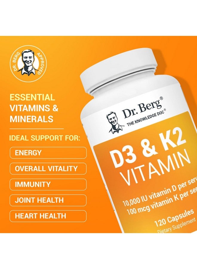 Dr. Berg Nutritionals Dr. Berg Vitamin D3 K2 w/MCT Powder - Includes 10,000 IU of Vitamin D3, 100 mcg MK7 Vitamin K2, Purified Bile Salts, Zinc & Magnesium for Ultimate Absorption - K2 D3 Vitamin Supplement - 120 Capsule - Image 2