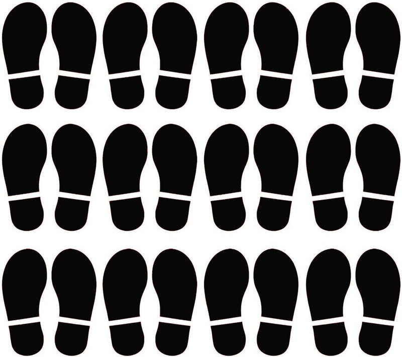 MixTeach 45 Pairs 90 Prints Kids Shoes Decals Footprint Stickers Decals Floor Wall Stairs for Class, Dance Studio, Floor Stickers Party Decoration Celebrate St. Patrick's Day (Black) - Image 1