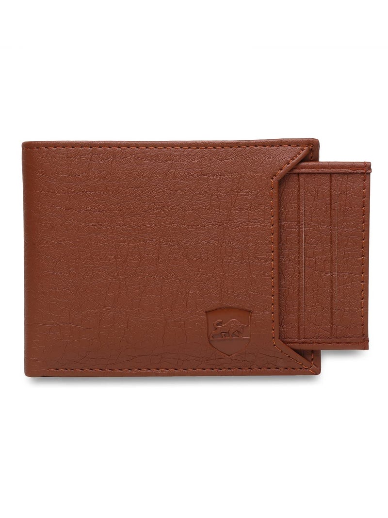 SAMTROH Tan Slider ATM Design PU Leather Wallet for Men | 6 Card Slots I 2 Currency & Secret Compartments I 1 Coin Pocket & 1 ID Card Slots - Image 5