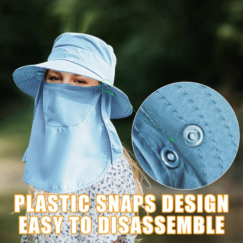 Outrip Fishing Hat for Men & Women, Outdoor UV Sun Protection Wide Brim Hat with Face Cover & Neck Flap - Image 3