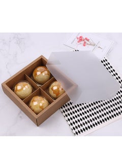 Generic Boxes with Inserts and Display Windows, Brown Kraft Treats Gift Boxes, Cupcake Containers for Baking Pastries Goodies Biscuits (15 Packs 4 Lattices)  - Image 1