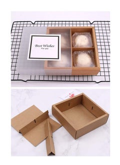 Generic Boxes with Inserts and Display Windows, Brown Kraft Treats Gift Boxes, Cupcake Containers for Baking Pastries Goodies Biscuits (15 Packs 4 Lattices)  - Image 4