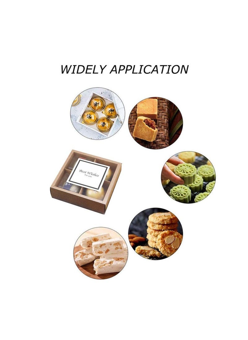 Generic - Boxes with Inserts and Display Windows, Brown Kraft Treats Gift Boxes, Cupcake Containers for Baking Pastries Goodies Biscuits (15 Packs 4 Lattices) - Image 1