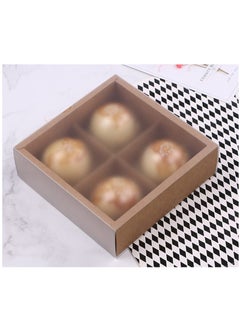 Generic Boxes with Inserts and Display Windows, Brown Kraft Treats Gift Boxes, Cupcake Containers for Baking Pastries Goodies Biscuits (15 Packs 4 Lattices)  - Image 2