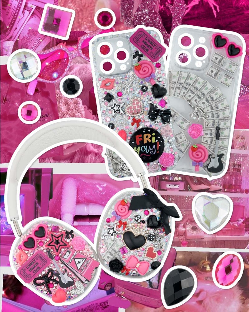 DoDoBeads 1050 Pcs Junk Phone Case Charms Kit, Charms for Customizing Cases, Kawaii Bow, Letter Beads, Nail Accessories, Flatback Pearls, Rhinestones, Cute Aesthetic Decor for Personalization - Image 5
