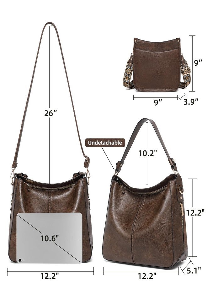 BAVERGE Purses for Women 3PCS, Crossbody Bags Set Large Leather Purse Shoulder Handbags with Wallet Adjustable Straps for Ladies Tote, Mocha Brown - Image 4