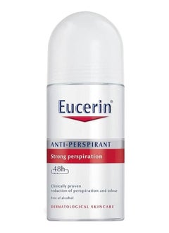 Eucerin Unisex Powerful Roll-On Antiperspirant 48 Hour Deodorant Mildly Fragranced Formula 50 ml