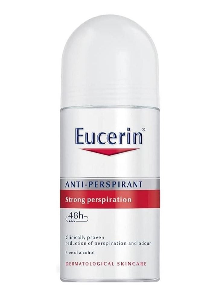 Eucerin - Eucerin Unisex Powerful Roll-On Antiperspirant 48 Hour Deodorant Mildly Fragranced Formula 50 ml - Image 1