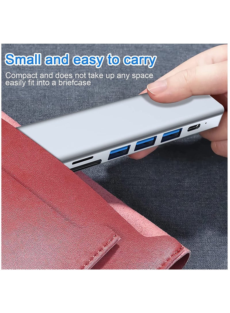 USB C Hub, 7 in 1 USB C Adapter, USB C Docking Station with 4K HDMI USB 3.0 100W PD and SD/TF Card Reader, Compatible with MacBook Pro & Air USB C Laptop and Other Type C Devices