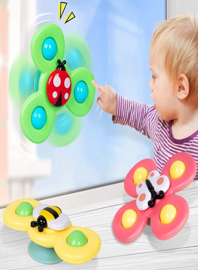 Royals hub 3PCS Suction Cup Spinner Toys for 1 Year Old Boy Girl|Spinning Tops Bath Toys for Kids Ages 1-3|Sensory for Baby 6 12 18 Months Boy Birthday Gift Table/Window/ (Return Gift for Kids) - Image 5