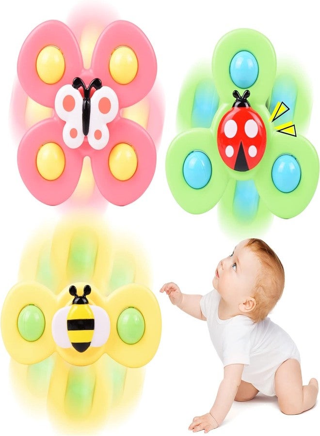Royals hub 3PCS Suction Cup Spinner Toys for 1 Year Old Boy Girl|Spinning Tops Bath Toys for Kids Ages 1-3|Sensory for Baby 6 12 18 Months Boy Birthday Gift Table/Window/ (Return Gift for Kids) - Image 1