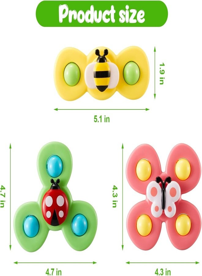 Royals hub 3PCS Suction Cup Spinner Toys for 1 Year Old Boy Girl|Spinning Tops Bath Toys for Kids Ages 1-3|Sensory for Baby 6 12 18 Months Boy Birthday Gift Table/Window/ (Return Gift for Kids) - Image 3