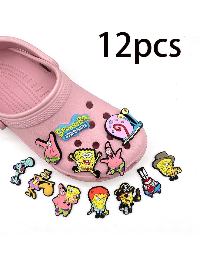 12PCS Crocs Shoe Decoration Charms,  Series Charms Shoes Charm for Crocs Hole Hole Shoe, for Kids Boys Girls Men Women Party Supplies - Image 1