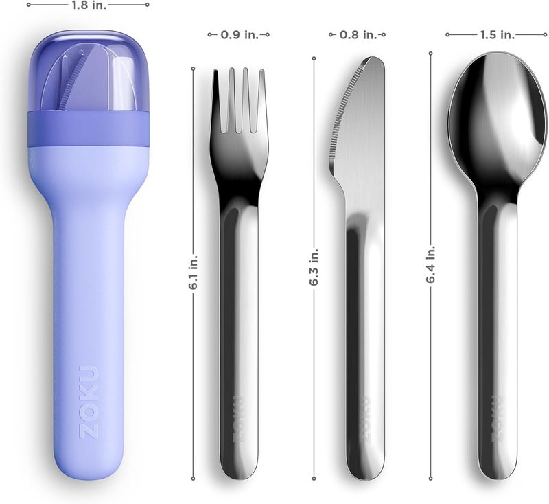 Zoku Pocket Reusable Utensil Set, Blue - Image 3