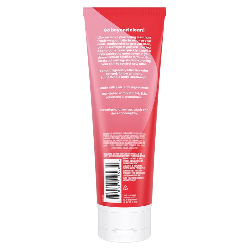 Lume Acidified Body Wash - 24 Hour Odor Control - Removes Odor Better than Soap - Moisturizing Formula - Formulated Without SLS or Parabens - OB/GYN Developed - 8.5 ounce (Peony Rose) - Image 2