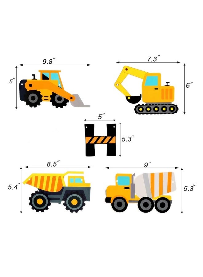 Faisichocalato Construction Birthday Banner Dump Truck Party Decorations Pre-Assembled Builder Bulldozer Excavator Tank Truck Garland Supplies - Image 4