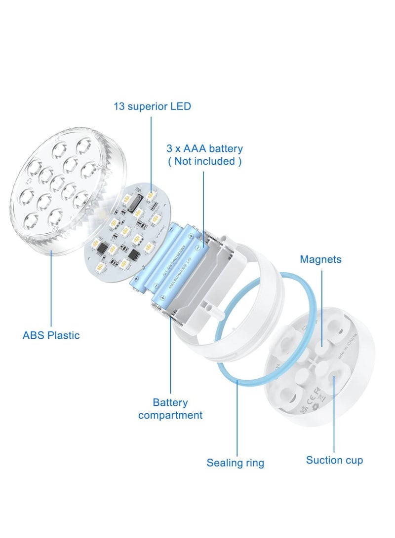 MIXDE Pool Lights Submersible LED Light Underwater Battery Operated Pond Lights with RF Remote Suction Cups 16 Colors Magnet Waterproof for Aboveground Inground Pools Fountain Bathtub Aquarium (2) - Image 5