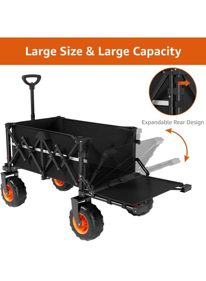 HAAGEEP Heavy Duty Garden Wagon Cart Pullable on Wheels, - Image 5