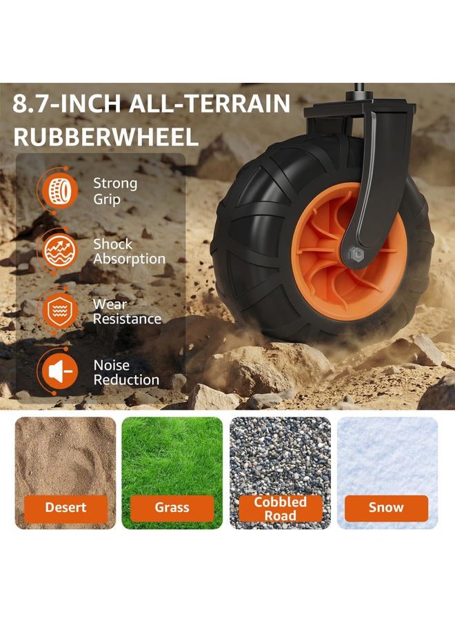 HAAGEEP Heavy Duty Garden Wagon Cart Pullable on Wheels, - Image 4