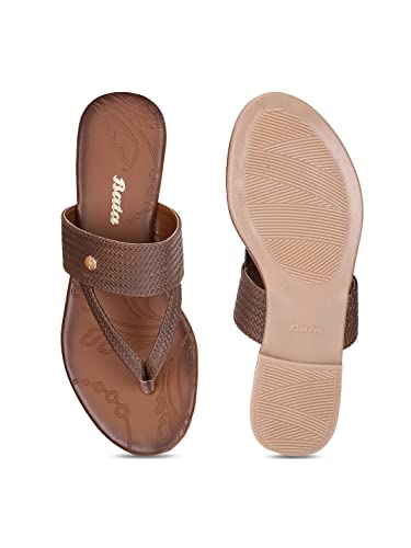 Bata Weave Th Women's Brown Thongs - 3 UK (5714413) - Image 4