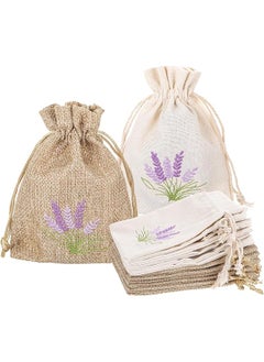 erorex 12 Pcs Lavender Sachet Empty Bags Exquisite Jute Drawstring Pouches For Herbs Spices Jewelry Wedding Party Favor Eco Friendly Cotton Linen Lavender Bags For Closets Home Fragrance And Gifts  - Image 1