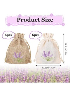 erorex 12 Pcs Lavender Sachet Empty Bags Exquisite Jute Drawstring Pouches For Herbs Spices Jewelry Wedding Party Favor Eco Friendly Cotton Linen Lavender Bags For Closets Home Fragrance And Gifts  - Image 5