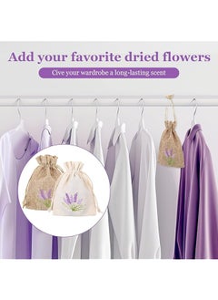erorex 12 Pcs Lavender Sachet Empty Bags Exquisite Jute Drawstring Pouches For Herbs Spices Jewelry Wedding Party Favor Eco Friendly Cotton Linen Lavender Bags For Closets Home Fragrance And Gifts  - Image 2