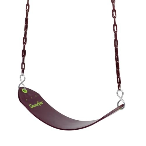 Swurfer Tree Outdoor Swing Set Swings Playground Swing Seat Replacement Swing Set Accessories Easy Installation Comfortable Heavy Duty Rubber Coated Chains Weather Resistant Ages 4 and Up - Image 1