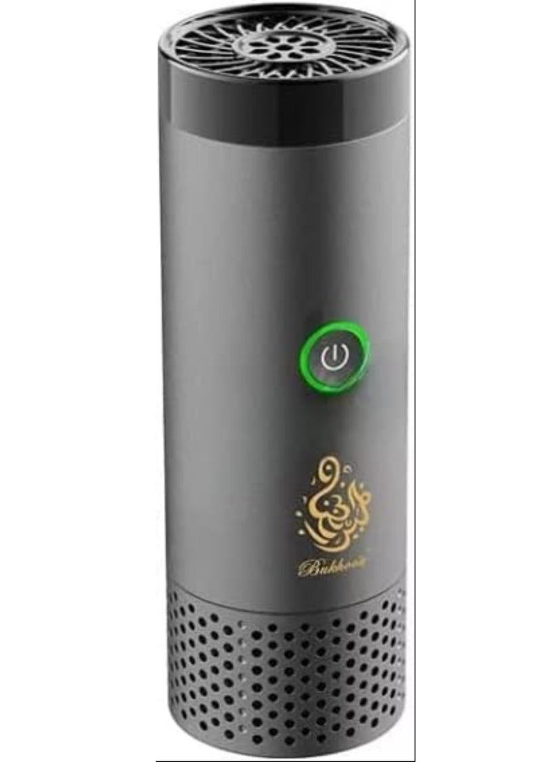 Newest B20 2 In 1 Hair Incense Bukhoor Burner Electronic Bukhoor Burner Arabic Incense Arabic Mubkhar Wooden Incense burner Dual.(Silver). - Image 1