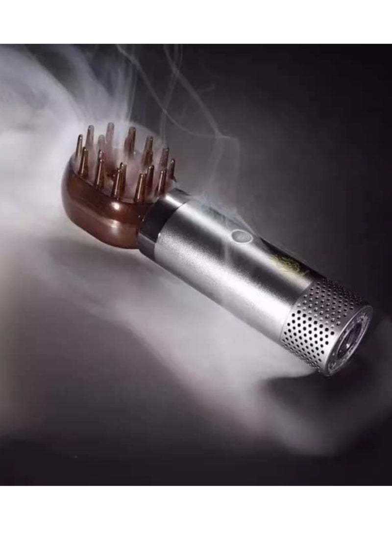 Newest B20 2 In 1 Hair Incense Bukhoor Burner Electronic Bukhoor Burner Arabic Incense Arabic Mubkhar Wooden Incense burner Dual.(Silver). - Image 4