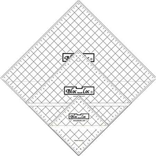 Bloc Loc~Half Square Triangle Ruler Set #7~3.5",6.5",9.5", Acrylic Ruler - Image 2