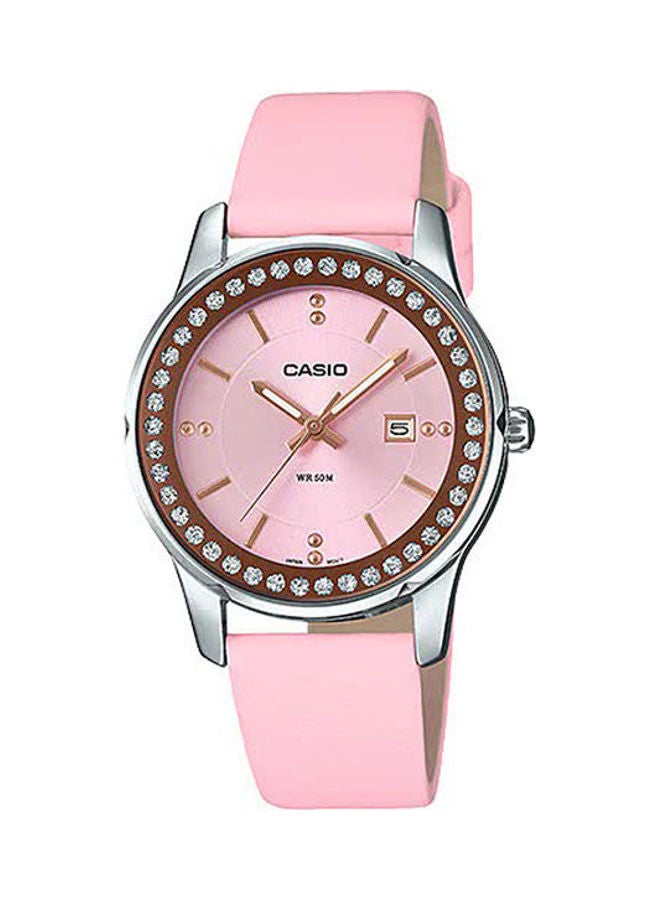كاسيو Women Leather Analog Buckle Wrist Watch LTP-1358L-4A2VDF - Image 1
