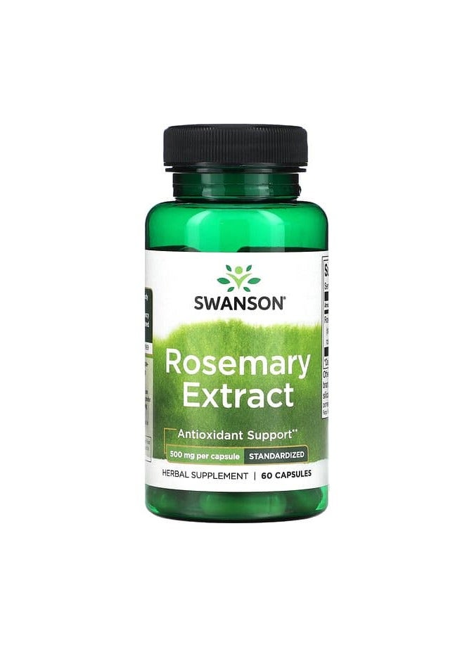 SWANSON Rosemary Extract, Standardized, 500 mg, 60 Capsules