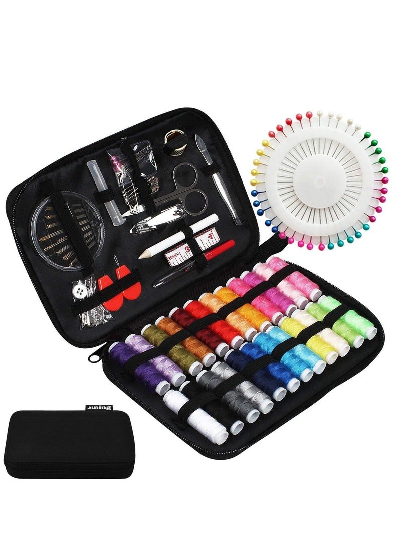 Y&D Sewing Kit with Case, Needle and Thread for Sewing, 130 pcs Supplies Home Travel Emergency Adults, Beginner, Home, Travel, Scissors, Thimble, Threader More - Image 1
