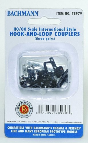 Bachmann Trains HOOK AND LOOP COUPLERS 3 pairpack Appropriate for Most Thomas Friends Engines and Rolling Stock HO Scale - Image 1